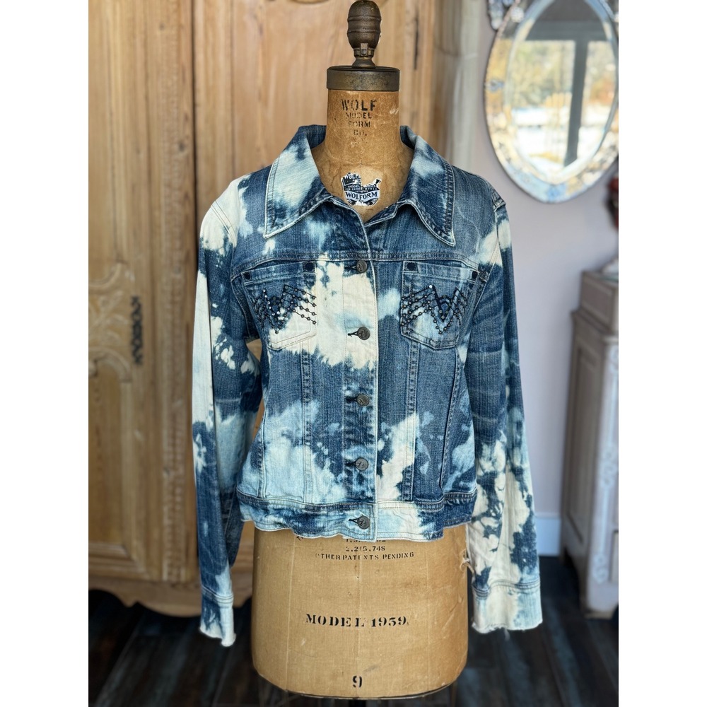 Large Distressed Denim Jacket | Vintage Anti-Weed‎ Propaganda Patch | One of One - Picture 4 of 7
